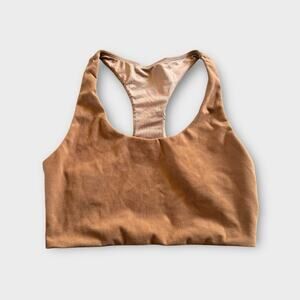Wolven Tan Racerback Sports Bra